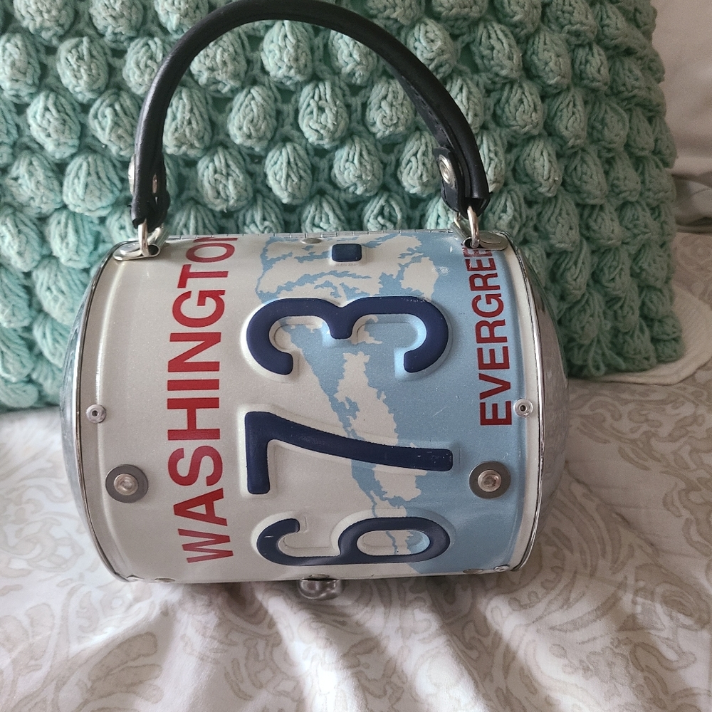 License plate handbag